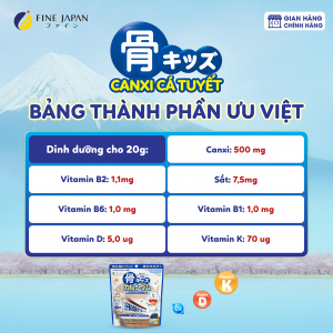 CANXI CÁ TUYẾT FINE JAPAN nhật bản có thành phần gì