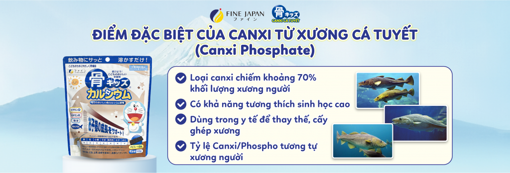 Canxi cá tuyết Nhật Bản các điểm khác biệt