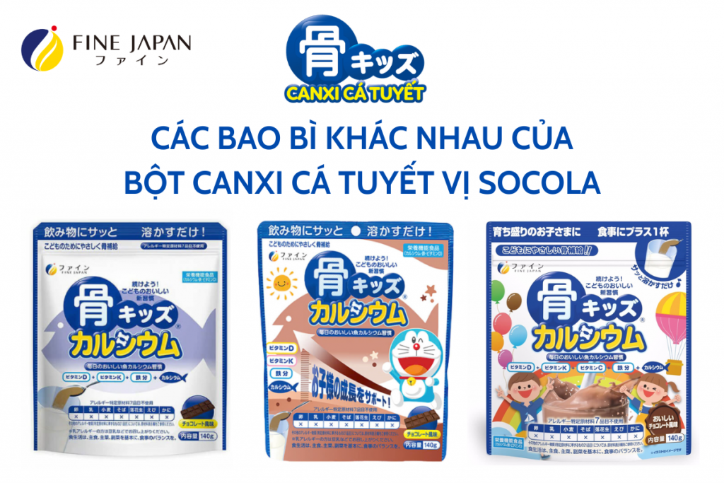 Canxi cá tuyết Fine Japan các bao bì của dạng socola truyền thông