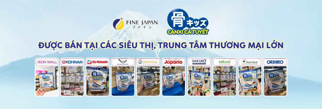 Canxi cá tuyết bán tại các siêu thị lớn tại Nhật Bản và Việt Nam