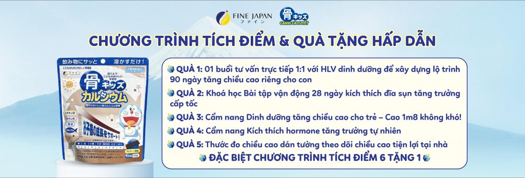 Các chương trình khuyến mại của Canxi cá tuyết Fine Japan